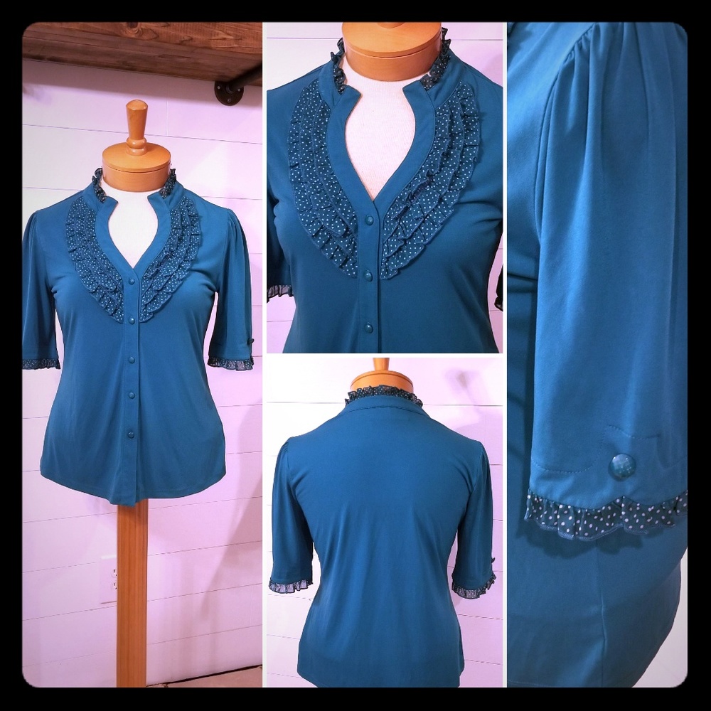 Simonton Says Teal Blouse